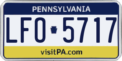 PA license plate LFO5717