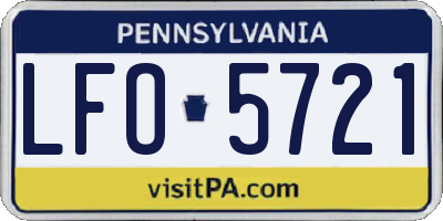PA license plate LFO5721