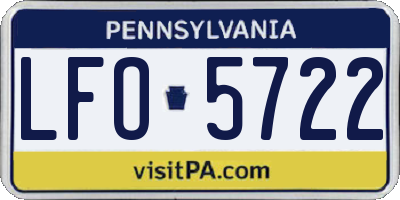 PA license plate LFO5722