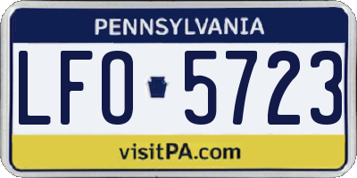 PA license plate LFO5723