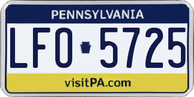 PA license plate LFO5725