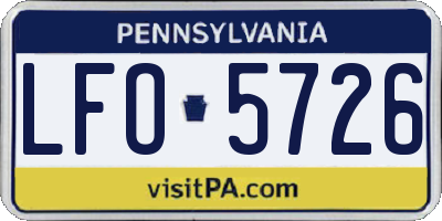 PA license plate LFO5726