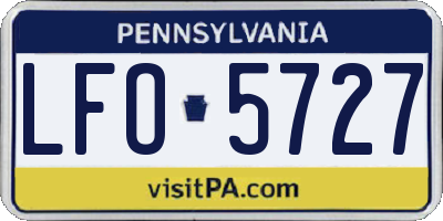 PA license plate LFO5727