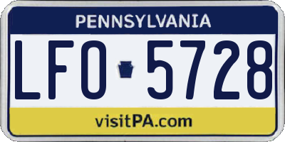 PA license plate LFO5728