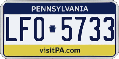 PA license plate LFO5733
