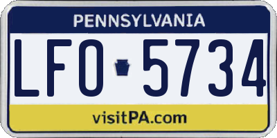 PA license plate LFO5734