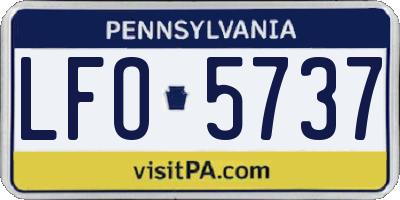 PA license plate LFO5737