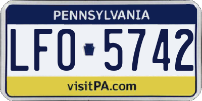 PA license plate LFO5742