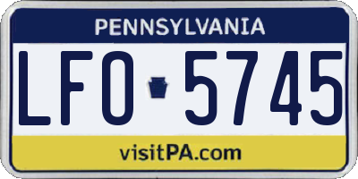 PA license plate LFO5745