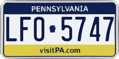 PA license plate LFO5747
