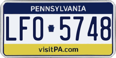PA license plate LFO5748