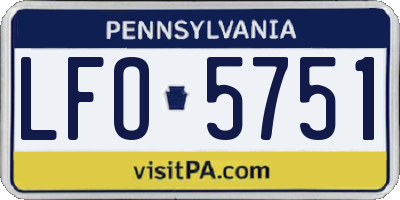 PA license plate LFO5751
