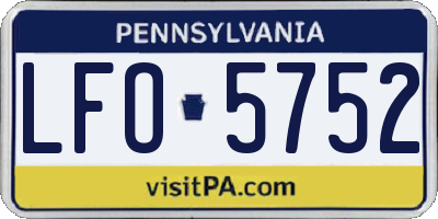 PA license plate LFO5752