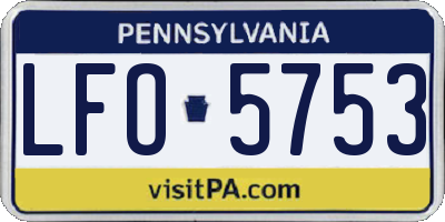 PA license plate LFO5753
