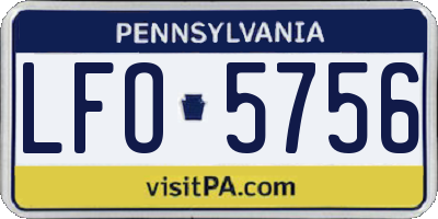 PA license plate LFO5756