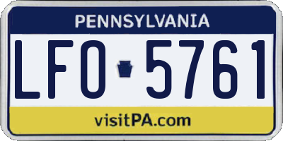 PA license plate LFO5761