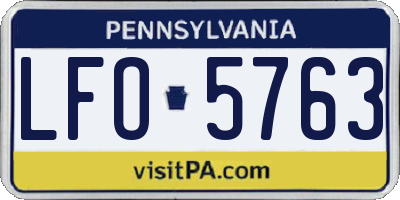 PA license plate LFO5763