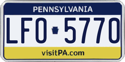 PA license plate LFO5770