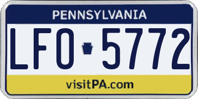 PA license plate LFO5772