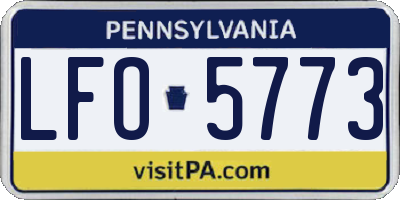 PA license plate LFO5773