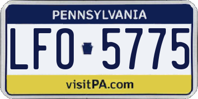 PA license plate LFO5775