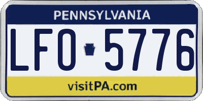 PA license plate LFO5776