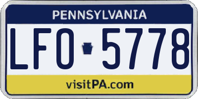 PA license plate LFO5778