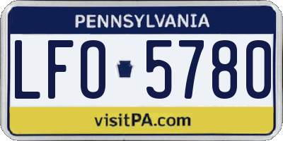 PA license plate LFO5780