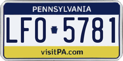 PA license plate LFO5781