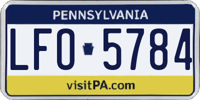 PA license plate LFO5784