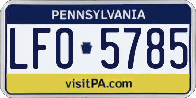 PA license plate LFO5785