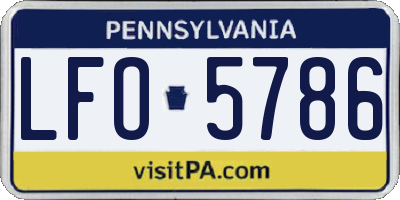 PA license plate LFO5786