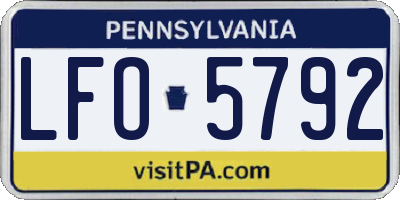 PA license plate LFO5792