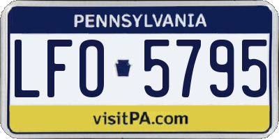 PA license plate LFO5795