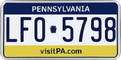 PA license plate LFO5798