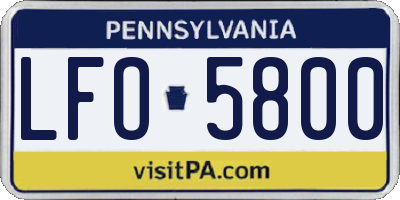 PA license plate LFO5800