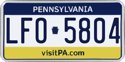 PA license plate LFO5804