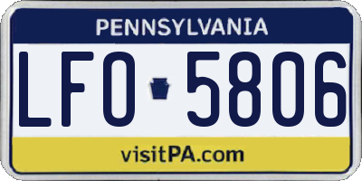 PA license plate LFO5806