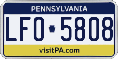 PA license plate LFO5808