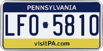 PA license plate LFO5810