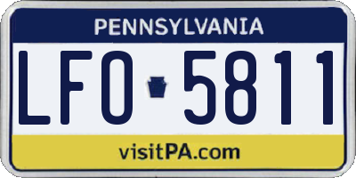 PA license plate LFO5811