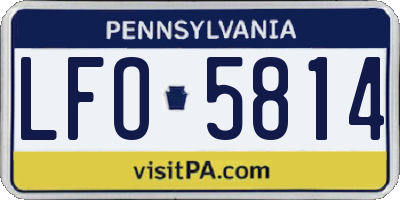 PA license plate LFO5814