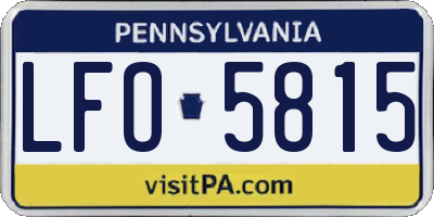 PA license plate LFO5815