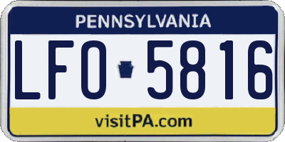 PA license plate LFO5816