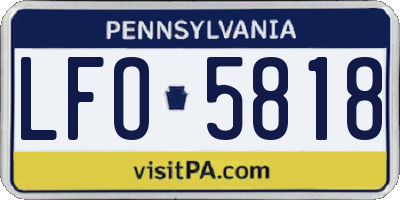 PA license plate LFO5818