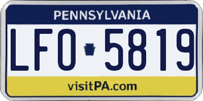 PA license plate LFO5819