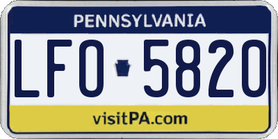 PA license plate LFO5820