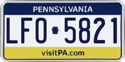 PA license plate LFO5821
