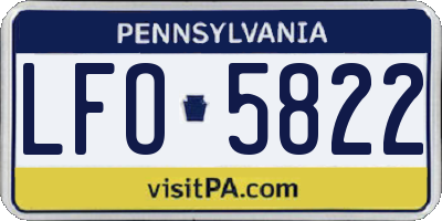 PA license plate LFO5822