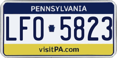 PA license plate LFO5823